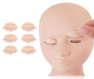 Falska ögonfransar Träning Skyltdocka Head Eyelash Extension Practice Model Ersätt Silikon Borttagbara ögonlock Makeup Tools4528750