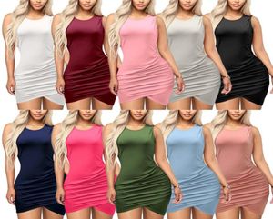 2022アマゾンの女性服を販売したソリッドカラーカジュアル不規則なミニニットリップルステッチセータードレスセクシー4650637