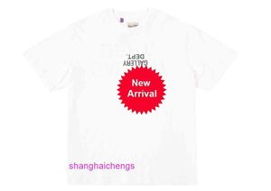 Erkek Geliriy Duptt Şort Tasarımcısı Sıradan Amerikan High Street Modaya İşaret Ters Slogan Mektubu Gevşek Yaz Gündelik Kısa Kollu T-Shirt Üstü