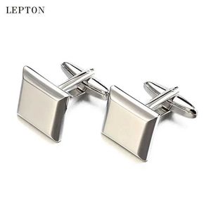 Cuff Links Mens Business Silver Square Blank Cufflinks Mens Shirt Cufflinks Lepton Classic Blank Cufflinks Jewel Belt Gift Box