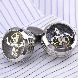 Cuff Links Mens Cufflinks Sports Tourbillon Cufflinks Mens Mechanical Watches Steam Punk Gear Cufflinks Mens Shirt Accessories Gift