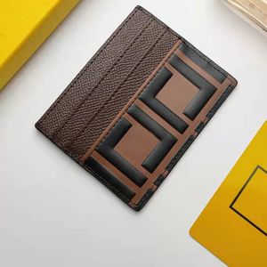 Fashion luxury and convenience card bag sandwich 6 card slots with logo internal label black calf leather material 8 colors optional 223L