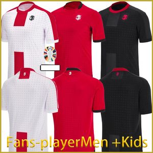 24 Euro Cup Georgia DaviShvili Soccer Jersey Mikautadze Kvaratskhelia Isole 2025Nazionali Teamnazionale ZivzivadzeHome Away Shirts Kit Kit Chakvetadze