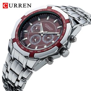 CURREN Men Luxury Brand Military Sport Mens Watches Full Steel Quartz Clock Men's Waterproof Business Watch relogio masculino 2203 257U