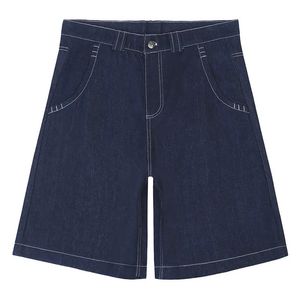 Hip Hop vintage solidne kolory dżinsowe List wydrukowane luźne dżinsy streetwearne szorty dla mężczyzn 240513