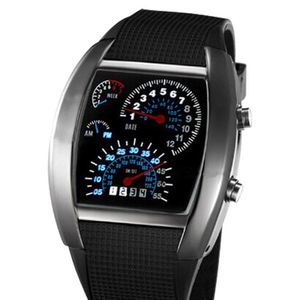 Uomini sport orologi Digital Led Watch Race Speed Car Meter Dialtra silicone Cintiera maschio Orologi da polso militare Relogio Masculino 2155