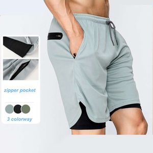 Lu Men Shorts Summer Sport Workout Workout GM Sport Laer Fie Sweat Pocket Doppio Doppio Uomini Short con Ler