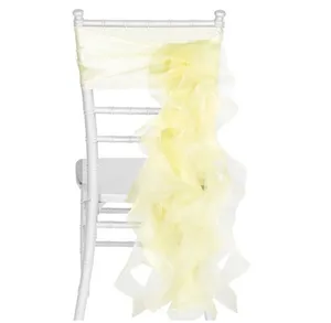 2024ファッションエレガントなヴィンテージの結婚式の椅子がカバーオーガンザフリルフラワーサッシ卸売パーティーサプライアクセサリー09
