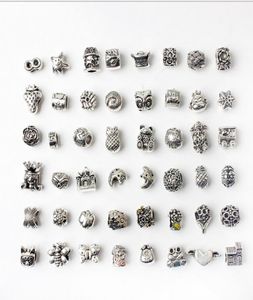 ON Sale Clearance Best Quality Mix 200pc European Charms Beads Pendant Dangle Fit safety chain DIY Charm Bead Bracelet Jewelry7857023