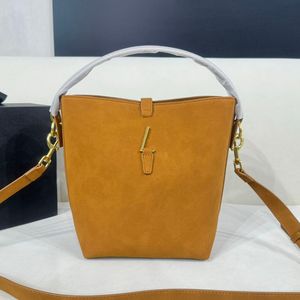 Bucket Bag Mirror Quality Designer Bag Top Quality Shoulder Bag Luxury Frosted Genuine Leather Tote Large Capacity Shopping Bag Women's and men's crossbody bag