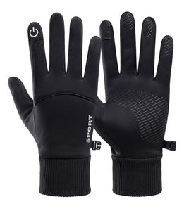 Men Winter Waterproof Cycling Gloves Outdoor Sports Running Motorcycle Ski Touch Sn Fleece Gloves Non-slip Warm Full Fingers7081289