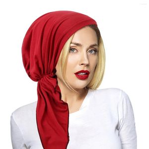 Ethnische Kleidung Frauen vorgebundener Hut Turban Muslim Hijab Langer Schwanz Kopftuch