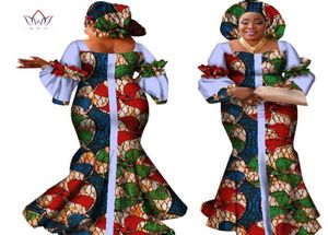 Afrikanische Kleider für Frauen Modedesign Neues afrikanisches Bazin Modedesign Kleid mit Schal afrikanische Kleidung WY23475686159