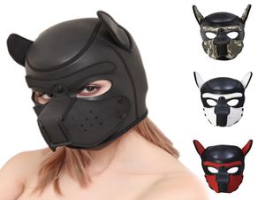 Halloween sexy Cosplay Welpenmaske Hund Volles weiches Kopfmaske Requisite gepolstert Gummi -Welpenspiel für Masquerade5345708