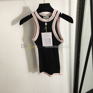 Contraste de cor esportes top women malhas tanques top casual colete colete de luxo de luxo camiseta