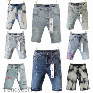 Purple Designer Mens Jeans Shorts Hip Hop Casual short Knee lenght jean clothing 29-40 man summer wear shorts high street denim jeans