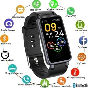 Bracciale smartwatch C2Plus impermeabile con smart orologio per la pressione sanguigna Monitoraggio del monitor della frequenza cardiaca e funzionalità di fitness