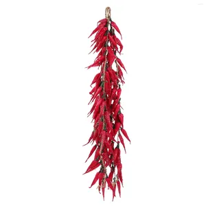 Fiori decorativi 5 pezzi simulazione pepe artificiale finta vegetale di medaglione piatto da parete peperoncino in schiuma a sospensione ornamento