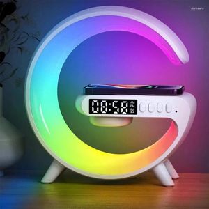 Lampy stołowe alarm Bluetooth ładowanie bezprzewodowego światła gier nocny głośnik lampa lampa zegarowa