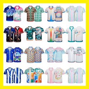 Casablanca Męskie Tracki Koszulka z krótkim rękawem Hawaiian Beach Resort Fashion Flower Shirt 5/4 Sleeve Casa Blanca Nmwv