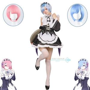 Costumes de anime Rem e Ram Maid Cosplay vêm RE ZERO KARA HAJIMERU ISEKAI SEIKATSU KAWAII COS DRESENDE ANIME ROUSE PARA MULHERES Cosplay Y240422