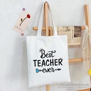 Shopping Bags Tote Shoulder Lady Bag Women Shopper Definition Teacher Printed Kawaii Harajuku Canvas Girl Handbag