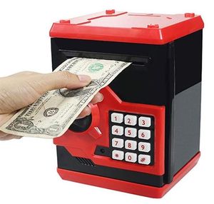 Elektronisk spargris Safe Money Box For Children Digitala mynt Kontant Saving Safe Deposit ATM Machine Birthday Present For Kids LJ20123926268