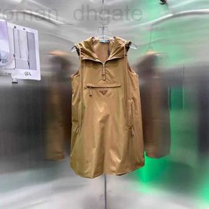 Basic & Casual Dresses designer 24 Summer New Product Drawstring Hooded Half Zipper Logo Decoration High Waist Slim Versatile A-line Dress for Women NQ0B