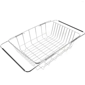 Kitchen Storage Easy Clean Sink Cutlery Draining Rack Vegetable Washing Basket Tableware Drainer Stainless Steel