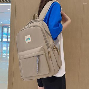 Rucksack große Kapazität Solid Color Damen Schoolbags Modetrend Einfache Damen Freizeit vielseitiger Reiseblager