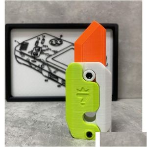 Dekorativa föremål Figurer 3D -tryckning Cub Jum Small Radish Knife Mini Model Studentpris Pendant Dekompression Toy Drop Deliver DHMT5
