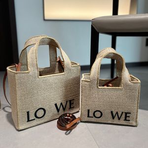 Tasarımcı Çanta Straw Bag Lüks Çanta Ahşap Torba Tasarımcı Çanta Çanta Çanta Çanta Tote Kadın Moda Yüksek Kaliteli Omuz Çantası Büyük Kapasiteli Alışveriş Çantası İki Renkli Çanta