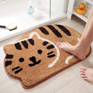 Tapetes novos animais em forma de animal doméstico banheiro tape da porta do quarto banheiro absorção de água anti-esquis H240517
