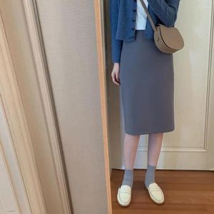 Work Dresses Women's Sweaters Suit Autumn Winter Casual Solid V Neck Cardigans Sweater Single Breasted Loose Cardigan Pencil Skirt Suits