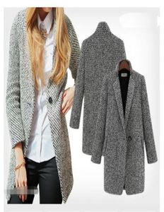 Women Winter Casual Women Wool Trench Coat Hooded Parka Jacket Plus OverCoat 1980831