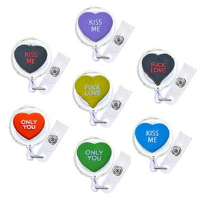 Articoli di novità San Valentino Love Badge Cartoon Bobine Nurse Retrattile Card Centestro con clip di alligatore per gli studenti infermieri Ree OT04Q