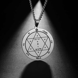 Venus Jupiter Key Seal Solomon rostfritt stål män halsband amulet magiska smycken kvinnor je stjärna av David Pendant