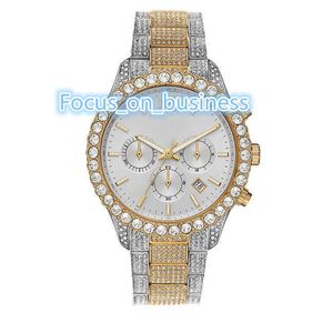 Moissanite Ladies WIDS WIDZE SUBLET Gold Watch Kobiety Kryształowe zegarki diamentowe ze stali nierdzewnej Srebrny zegar Kobiet Montre Femme