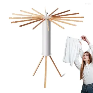 Hängare stativ tork rackkläder stabilt trä för kläder 360 grader roterbar multifunktionell stativ