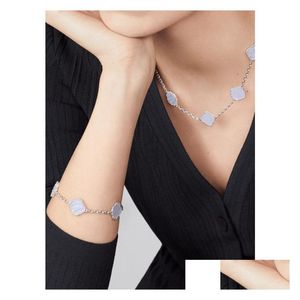 Colares de pingentes de colar de trevo jóias de luxo conjunto para mulheres 10 motivos e pulseiras 5 Designer de braceletes de ouro judeu mulher gitf com oti9c