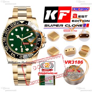 116718LN VR3186 MENS AUTOMÁTICO RELISÃO KF BELE CERAMIC BLATE DIAL verde 18K Gold amarelo embrulhado 904L Salão de aço inoxidável Super edição CARTA DE SÉRIE PURETOME