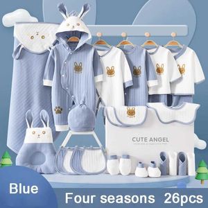 衣類セット22/24/26ピース/0-3か月新生児服100％コットンキッズスーツユニセックス幼児少年ウサギ衣類セットH240518