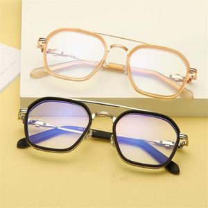 Solglasögon Brand Designer Anti-Blue Gyeglasses unisex Optiska glasögon Retro Spektaklar Enkelhet Double Beam Eyewear 2622