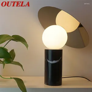 Настольные лампы Outela Modern Office Light Creative Design Simple Marble Dest Lamp Last Decorative для фойе гостиной спальня