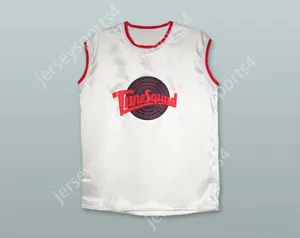 Anpassad Nay Namn Youth/Kids Motaw 23 Tune Squad White Silk Basketball Jersey Top Stitched S-6XL