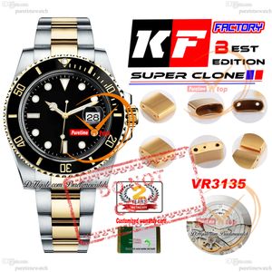 1166613LN VR3135 Homens automáticos relógios KF 40 Moldura de cerâmica Dial preto Two Tone 18K Amarelo Gold embrulhado 904L OyStesteel Bracelet Super Edition Mesmo Cartão de série PureTime PureTime