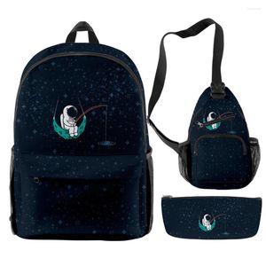 Рюкзак Harajuku забавный 3D -печать 3pcs/set Subl School Sacks Sacks Travel Laptop Marted Sagc