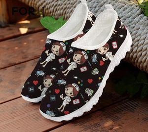 Casual Shoes FORUDESIGNS Women's Pattern Flats Sneakers Summer Female Comfortable Breathable Air Mesh Zapatos Mujer