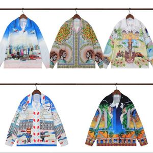 Casablanca Men's Jackets New Long Sleeved Shirt Fantasy Gate Starry Castle Printed Mens and Womens Long Sleeved Shirts Designer Casa Blanca Zba9