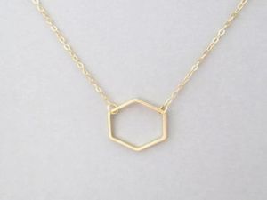 1 Simple Hollow Line Hexagon Charm Pendant Necklace Cut Open Polygon Lucky Geometric Quadrilateral Woman Mother Men039S FAM5007922